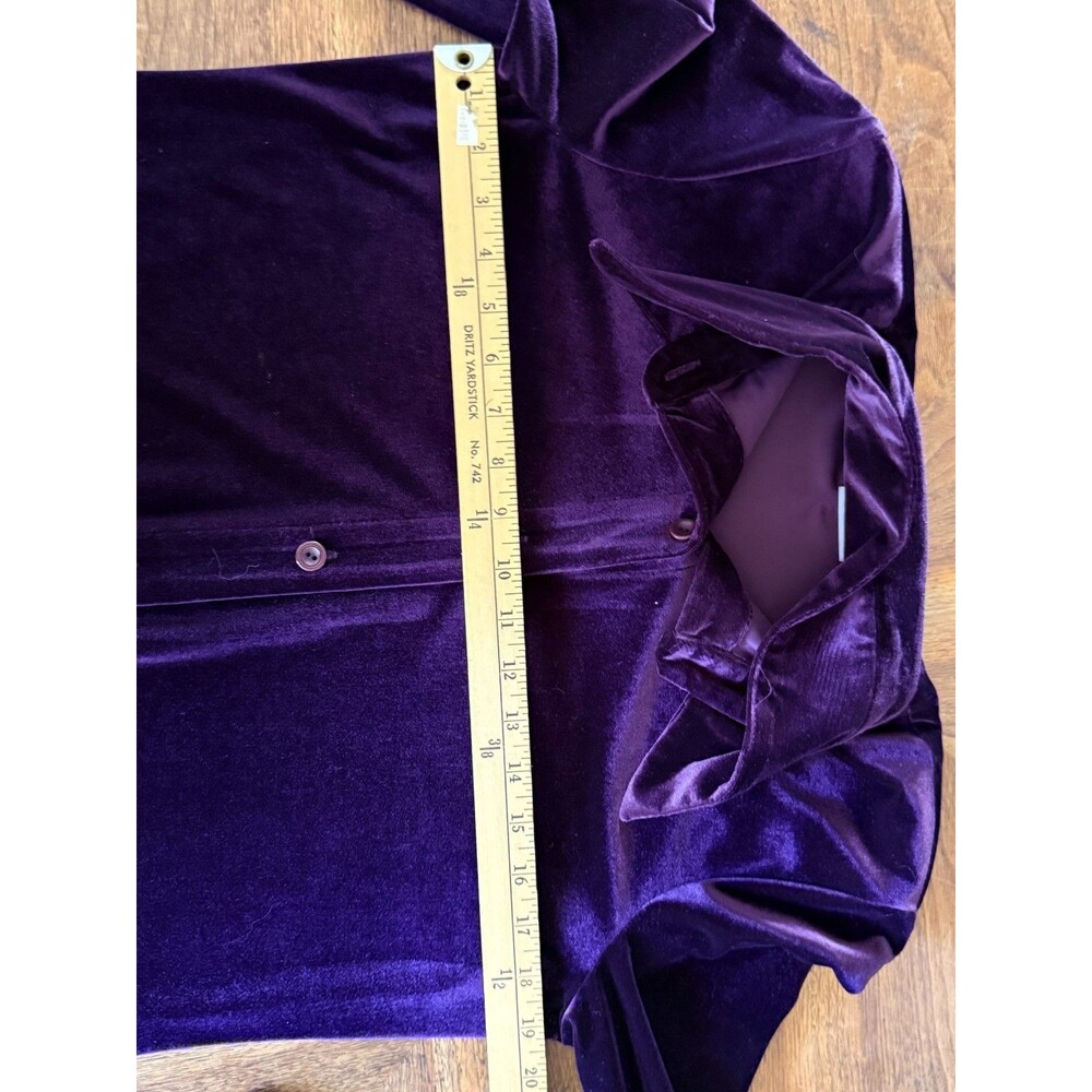 Purple velvet shirt dress - 4P - Picture 4 of 5